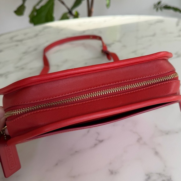 COACH Originals Archival Zip Geometric Pouch Leather Crossbody Bag Carmine Red - Picture 11 of 16